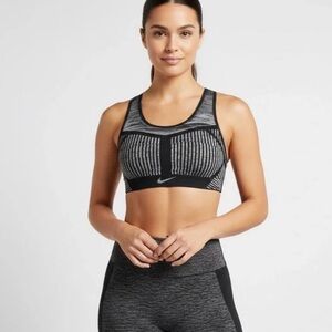 Nike FE/NOM Flyknit Womens Black High Support Sports Bra M